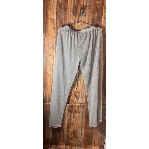 Alexa‎ & Stella Silver Metallic Ribbed Lounge Pants - Size M - Picture 3 of 3